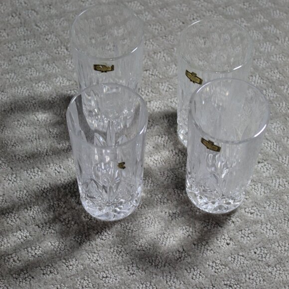 Set of 4 Crystal Zajecar Glass Tumbler 24% Lead Heavy Duty Glassware EUC - Picture 1 of 6